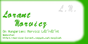 lorant morvicz business card